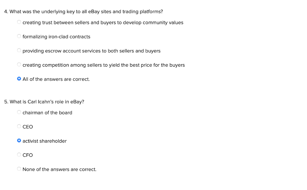 4. What was the underlying key to all eBay sites