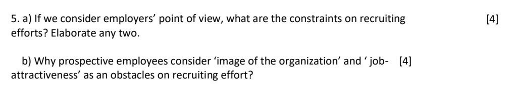 [4] 5. a) If we consider employers' point of