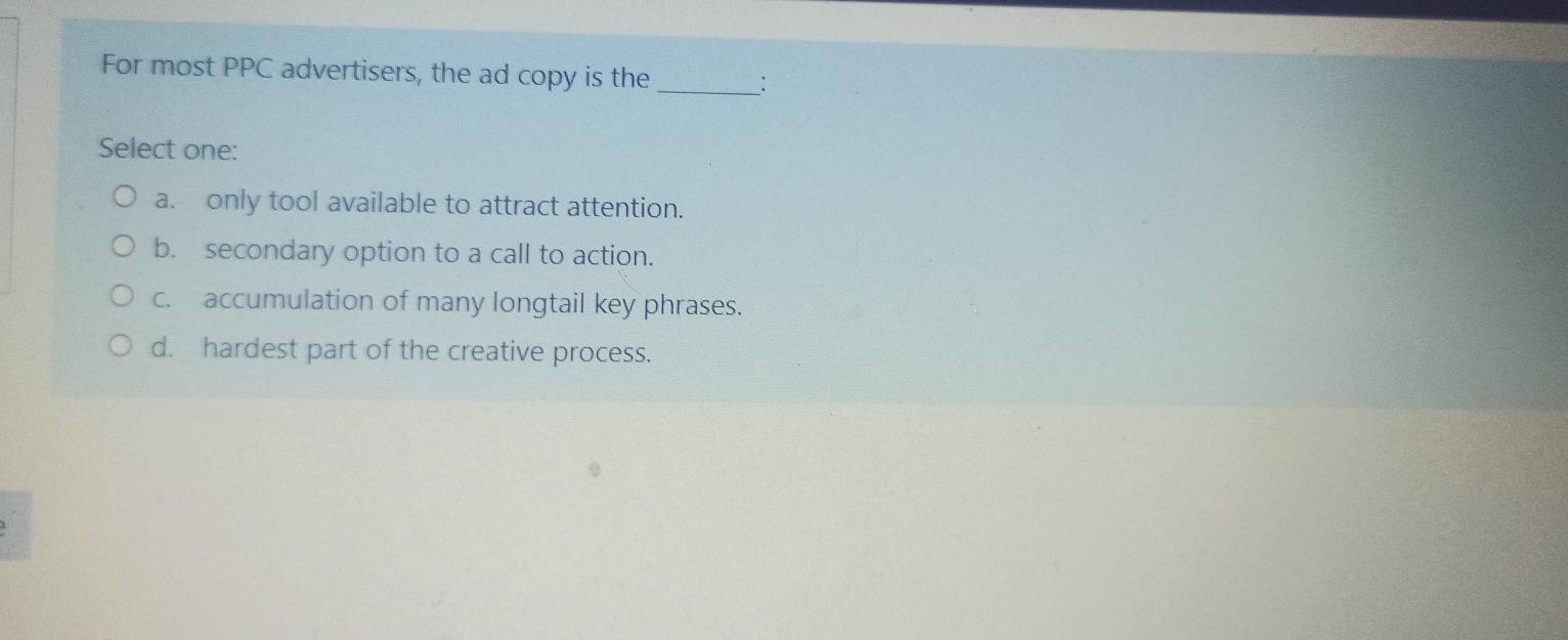 For most PPC advertisers, the ad copy is the