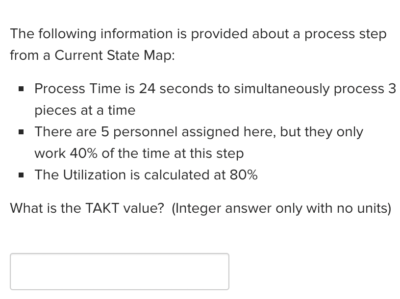 The following information is provided about a