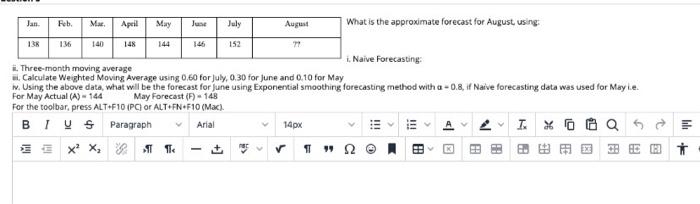 136 Jan. Feb. Mar April May Just July August What