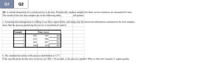 Q1 Q2 Q2. A critical dimension of a certain