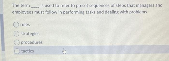The term is used to refer to preset sequences of