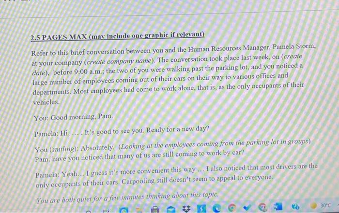 we have to write a report 2.5 PAGES MAX (may