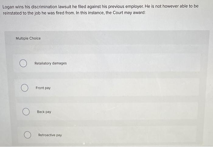 Logan wins his discrimination lawsuit he filed