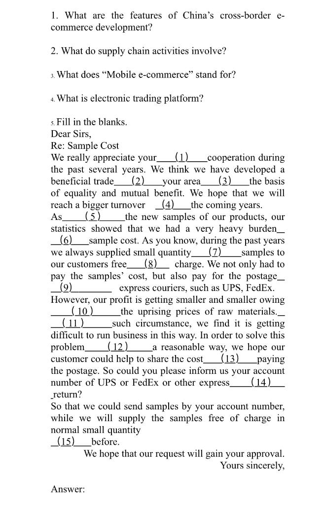 1. What are the features of China's cross-border