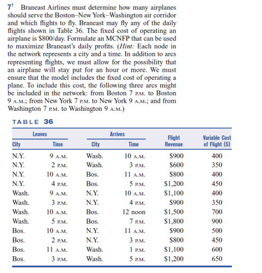 7 Braneast Airlines must determine how many