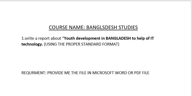 Don't copy full from internet. COURSE NAME:
