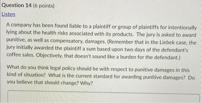 Business Law Question A company has been found