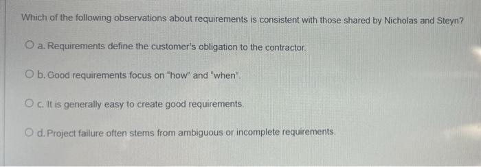 Which of the following observations about