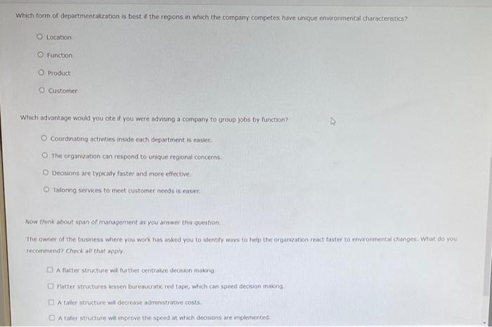 which form of departmentalization is best of the