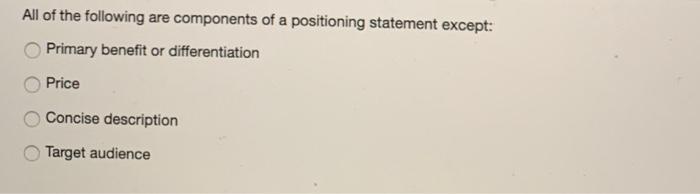 All of the following are components of a