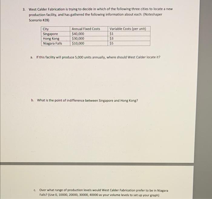 please answer questions A-C 3. West Calder