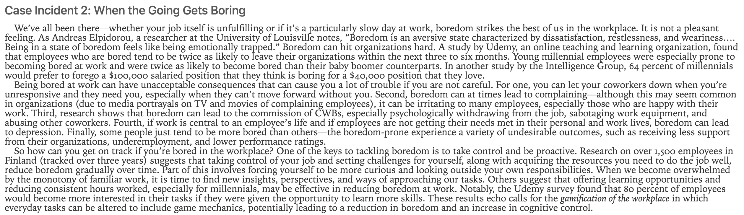 When doing the assignment for this week's Case