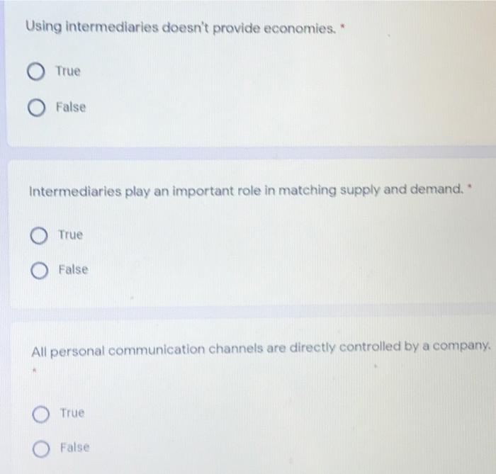 Using intermediaries doesn't provide economies.*