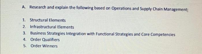 define all 5 questions in terms of operation