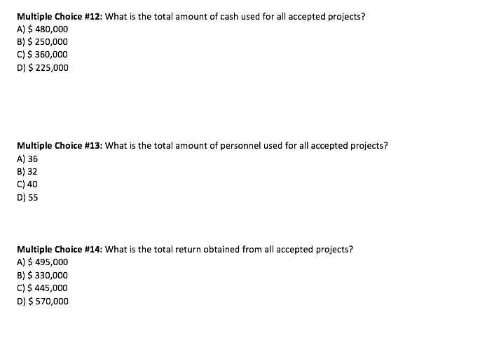 Use the table below to answer the following