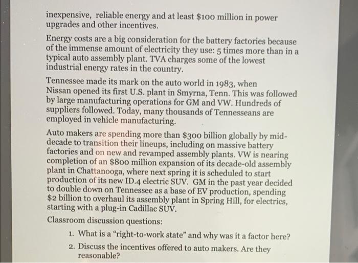 answer the two discussion questions please