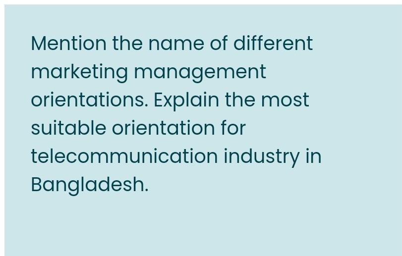 Mention the name of different marketing