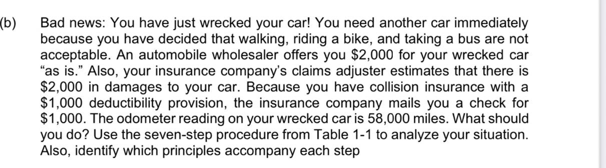 Bad news: You have just wrecked your car! You