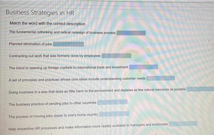 Human Resources management 2 Business Strategies