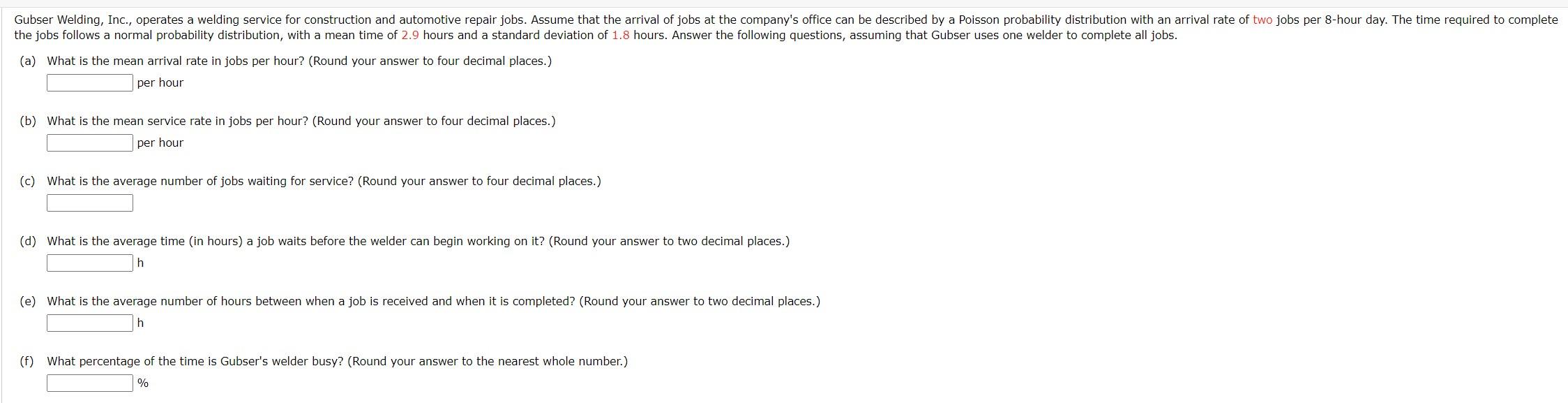 (a) What is the mean arrival rate in jobs per