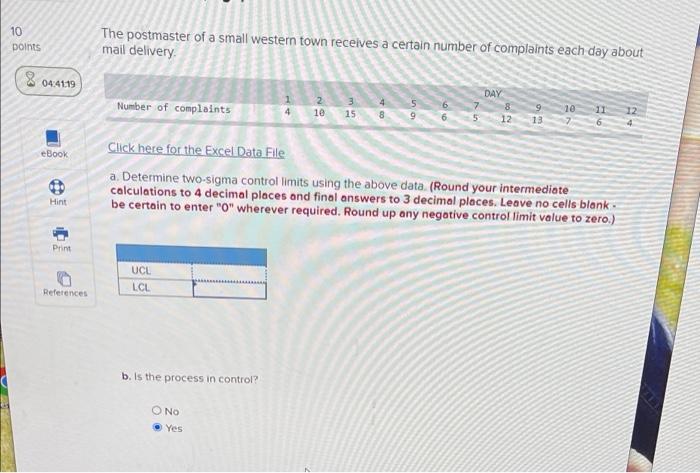10 Doints The postmaster of a small western town