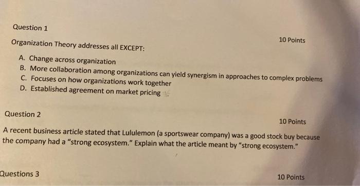 Organization Theory addresses all EXCEPT: 10