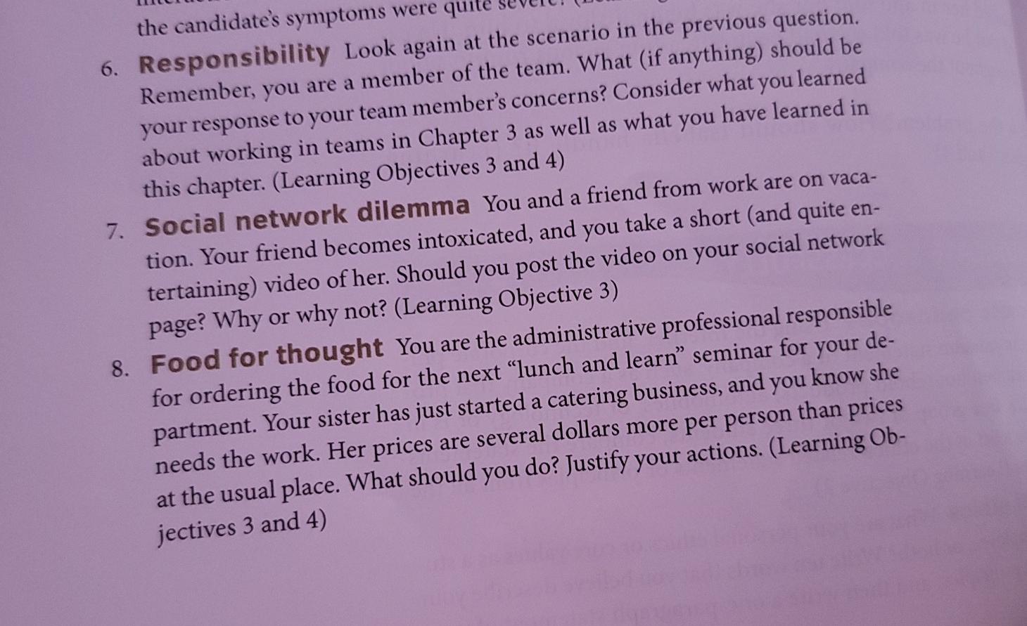 any idea a the candidate's symptoms were quite 6.