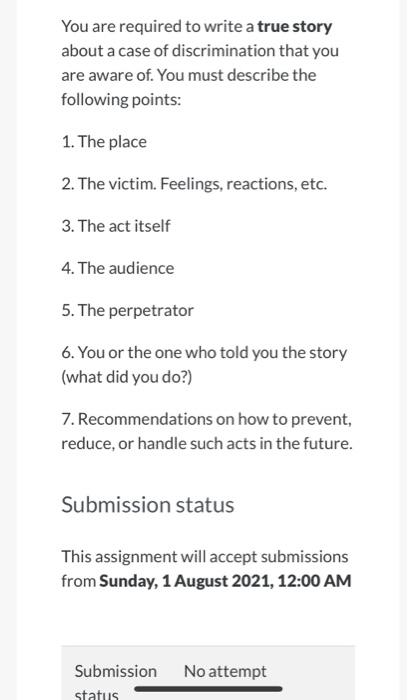 You are required to write a true story about a