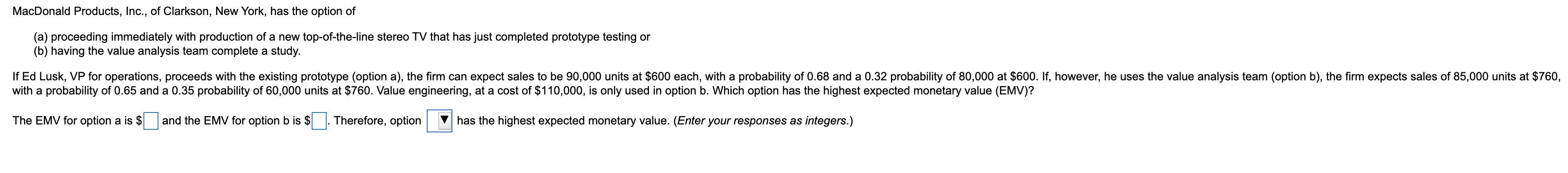 MacDonald Products, Inc., of Clarkson, New York,
