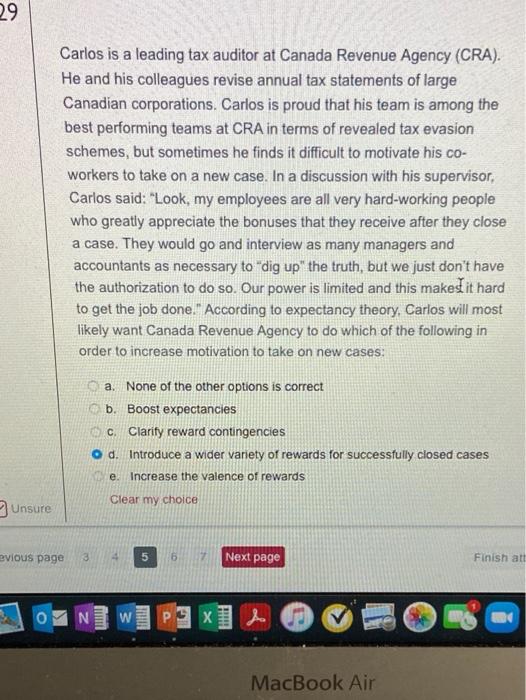 29 a Carlos is a leading tax auditor at Canada