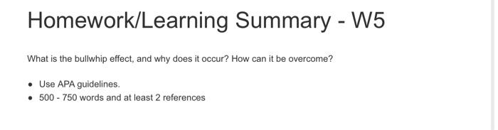 please answer with references Homework/Learning