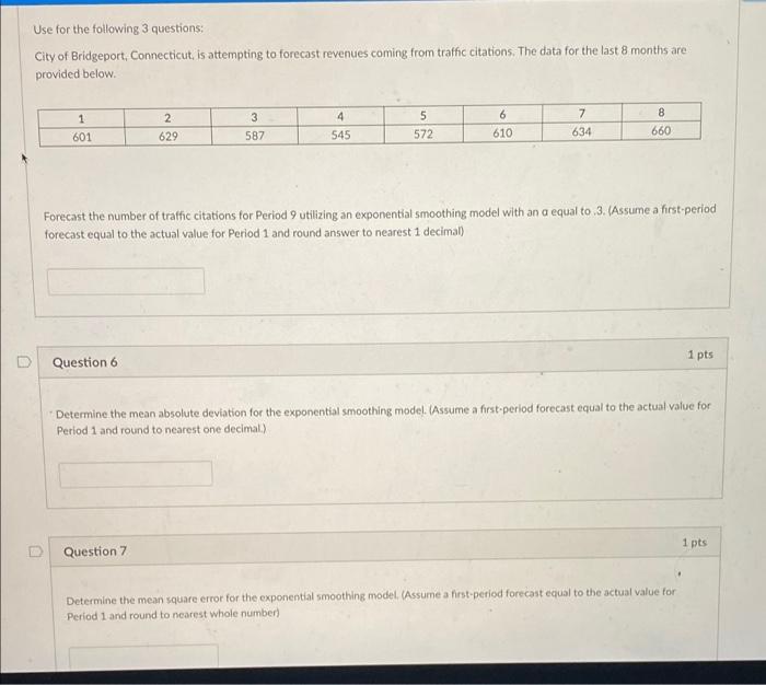 Use for the following 3 questions: City of