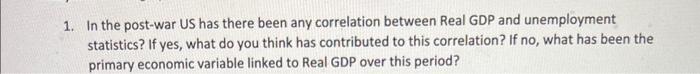 1. In the post-war US has there been any