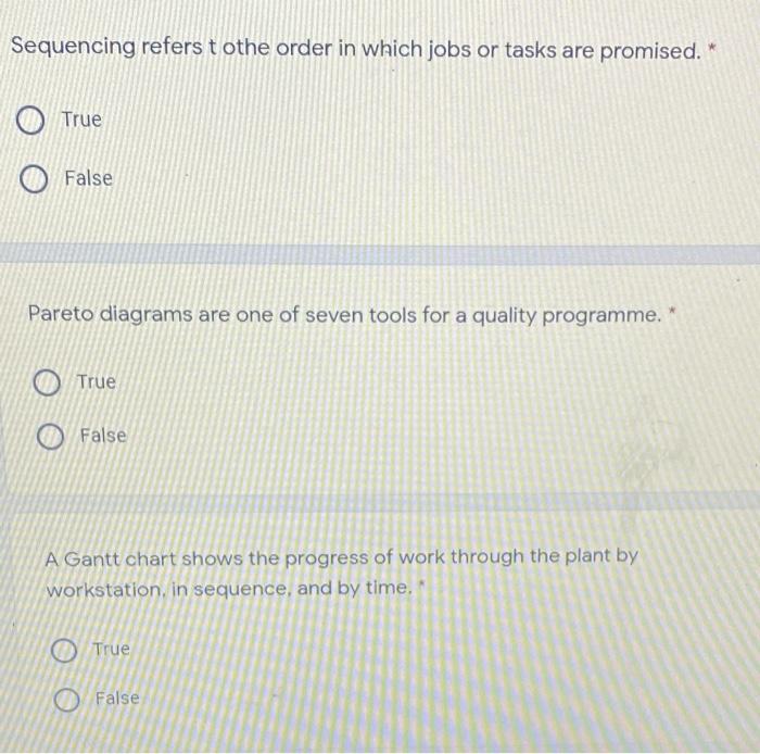 Sequencing refers tothe order in which jobs or