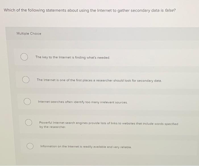 Which of the following statements about using the