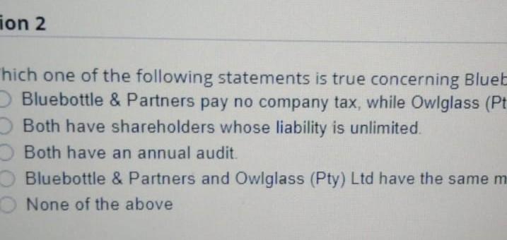 ion 2 Chich one of the following statements is