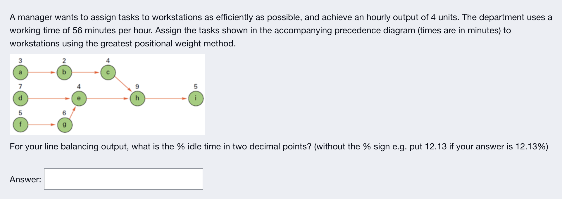 A manager wants to assign tasks to workstations