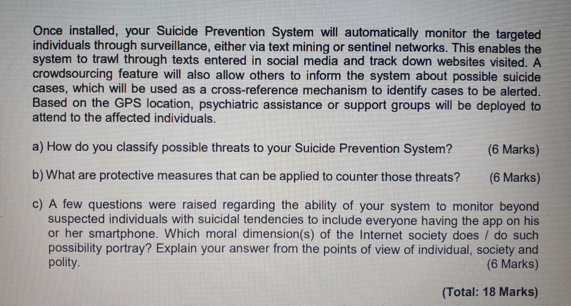 5. Imagine that your system has been fully