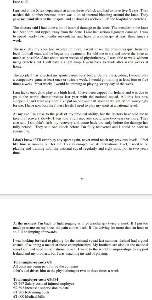 1. describe the impact on employer 2. describe