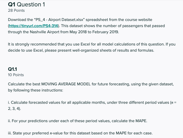 Please use excel for showing your work and