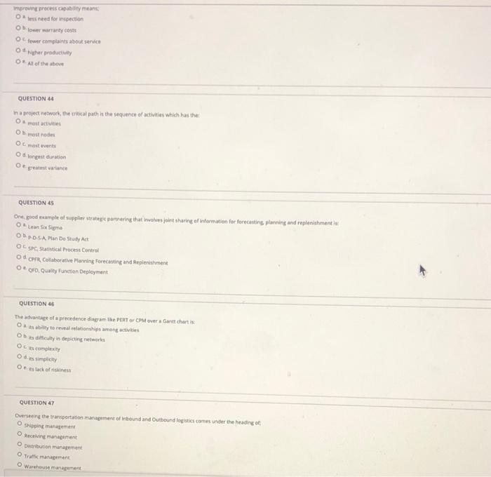 Improvine process capability means Os need for
