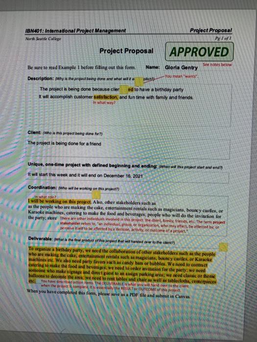 create an action plna or project schedule Project