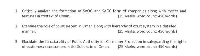 1. Critically analyze the formation of SAOG and