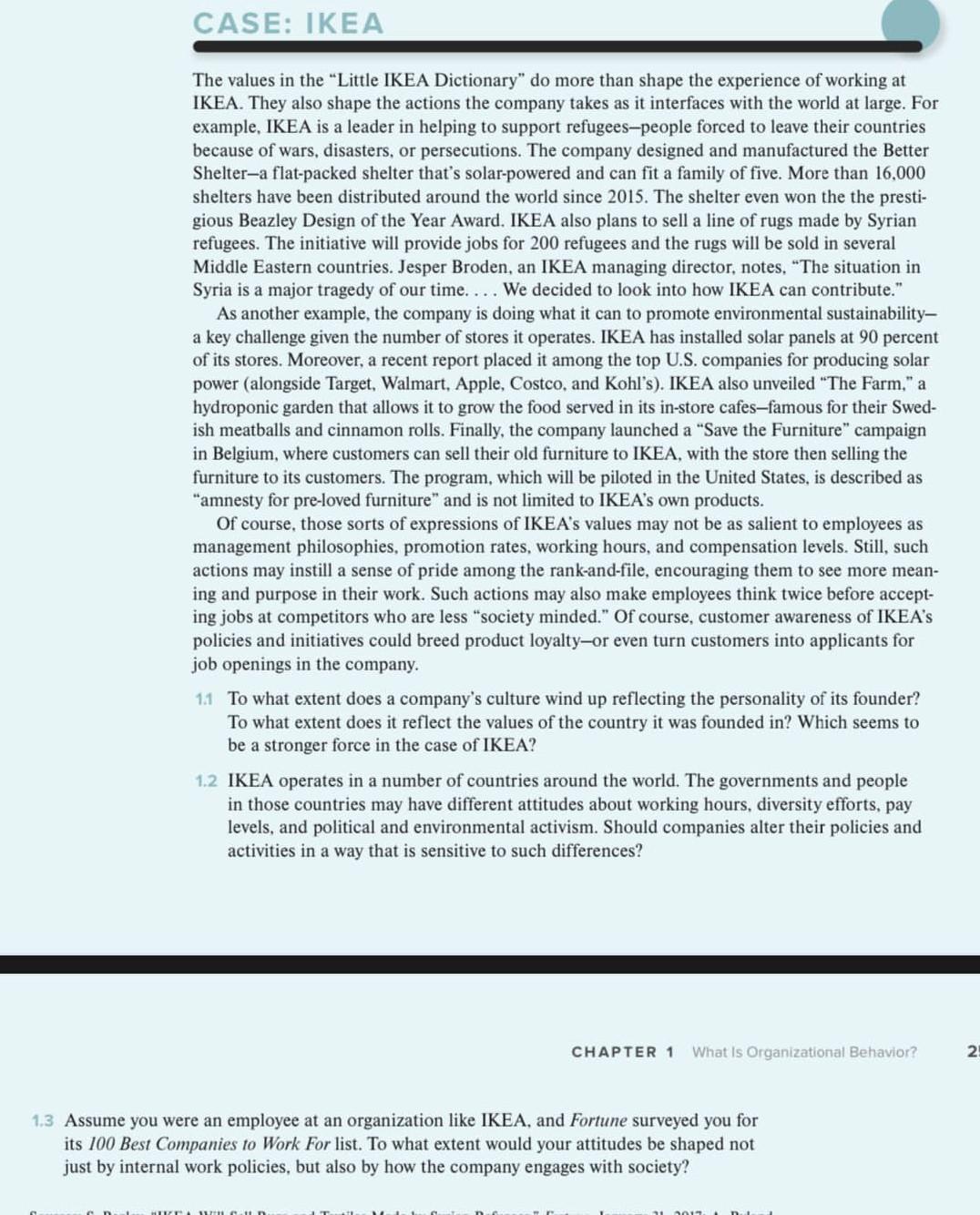 CASE: IKEA The values in the "Little IKEA