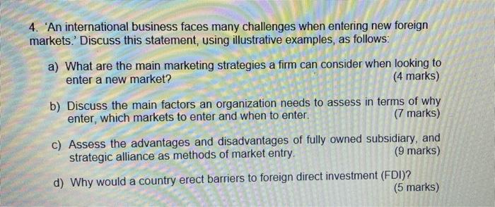 4. 'An international business faces many