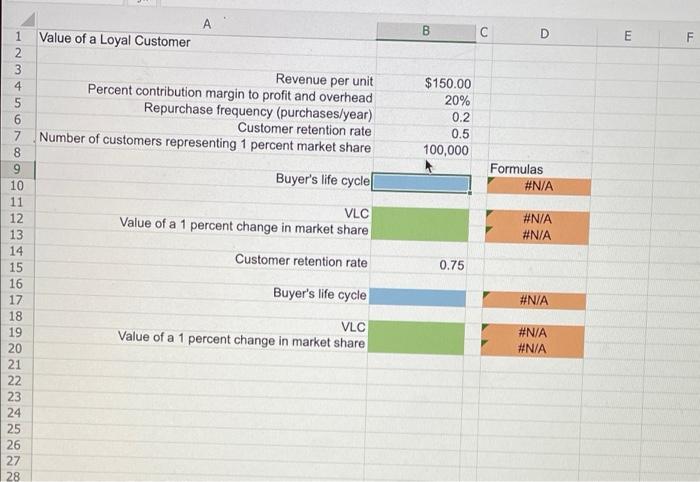 Submit Excel Online Activity: VLC A-Z Assume that