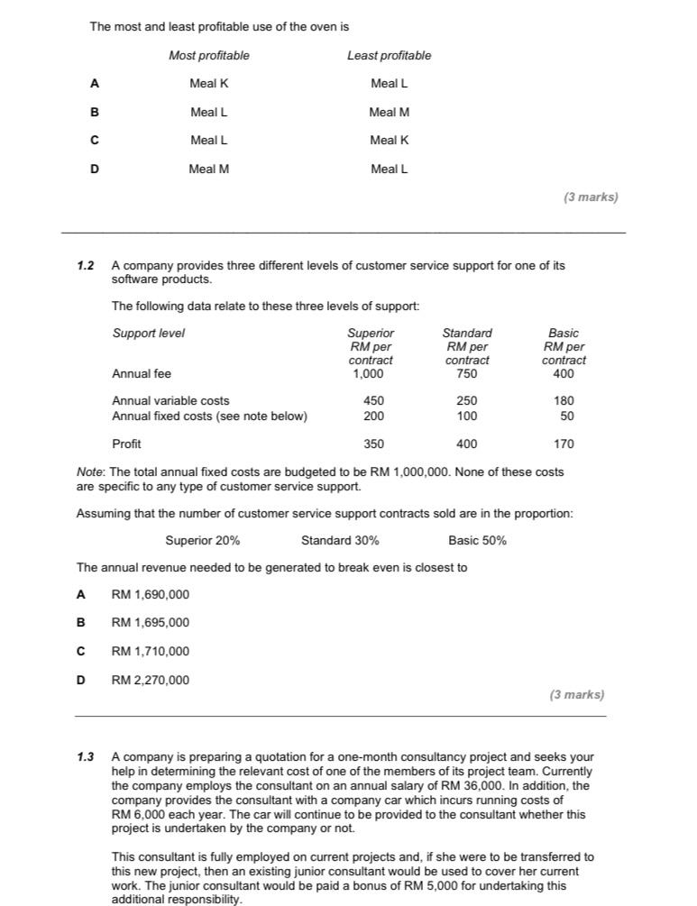 SECTION A-45 MARKS Question One 1.1 The following