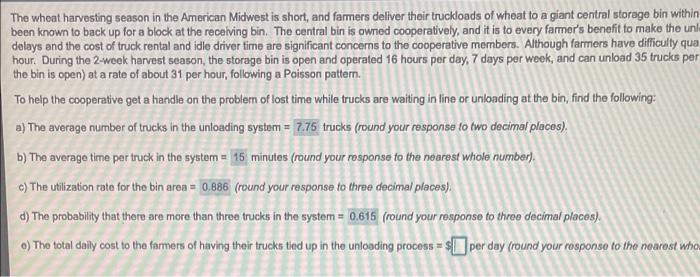 what is e? The wheat harvesting season in the